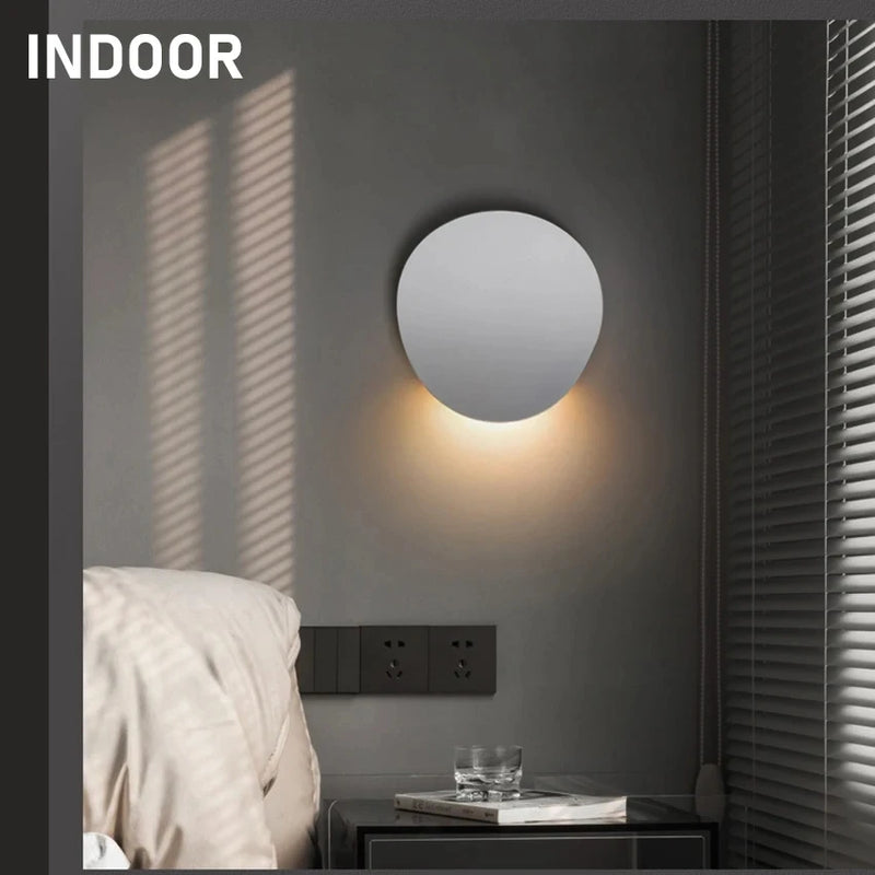 Applique Murale LED Disque ou Galet, Aluminium, Noire ou Blanche, 7 W