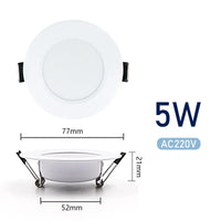 Spot LED Encastrable Cuisine Rond Blanc sans Transformateur, 3 à 15 W