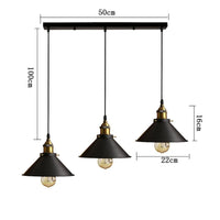 Suspension Cuisine Industrielle Noir et Doré, Plafonnier ou Applique, 22 cm