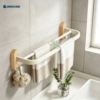 Set Accessoires Salle de Bain Bois et Blanc 7 Pièces