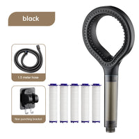 Pommeau de Douche Anneau Creux avec Filtre, Noir, Gris ou Argenté