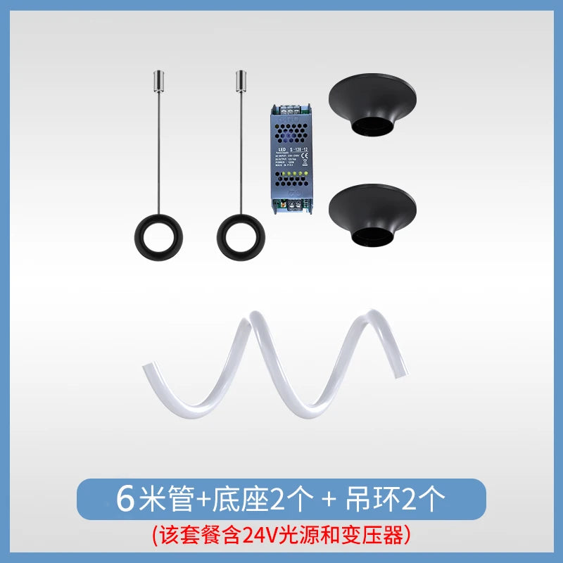 Suspension Cuisine LED Tube Silicone Flexible, 1 à 15 m