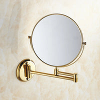 Miroir Grossissant Laiton Doré Double Face x3