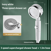Pommeau de Douche à Tête Pivotante 360°, 3 Modes et Bouton Stop