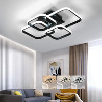 Plafonnier LED Cuisine Multi-Anneaux Dimmable Noir Blanc