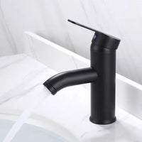 Mitigeur Lavabo Monotrou Inox Noir Mat ou Chromé, Modèle Haut ou Court