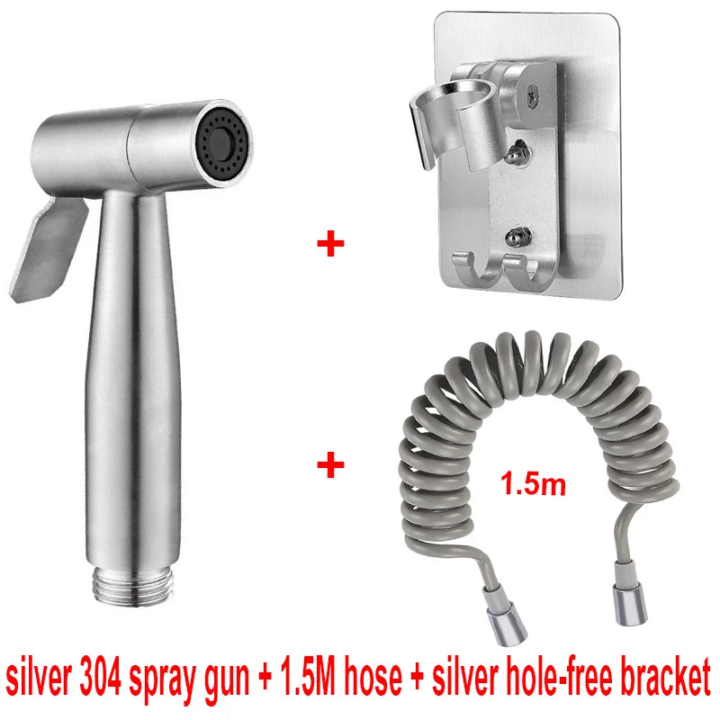 Douchette WC Inox Kit Flexible et Support