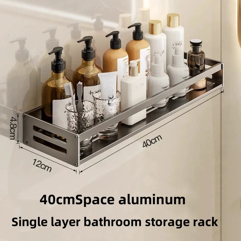 Étagère de Douche Aluminium Sans Perçage, Longueur 30 à 60 cm