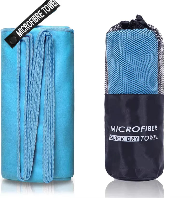 Serviette de Bain Microfibre Séchage Rapide avec Pochette, 4 Tailles