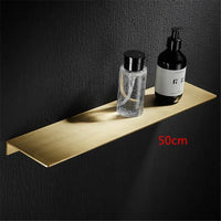 Étagère de Salle de Bain d'Angle Dorée Brossée 20 à 50 cm