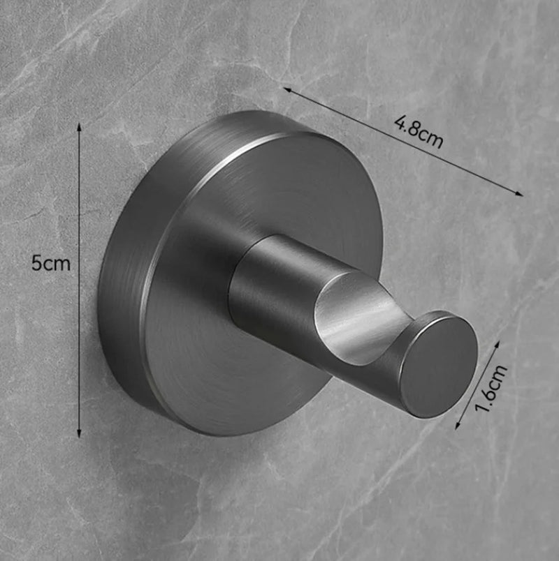 Patère Salle de Bain Murale Inox 304 Gris Anthracite, 9 Modèles