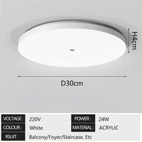 Plafonnier Cuisine Rond Blanc, Détecteur de Mouvement et de Luminosité, Ø 23 ou 30 cm