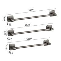 Porte-Serviette Sans Percer Aluminium Gris Anthracite 30 à 50 cm
