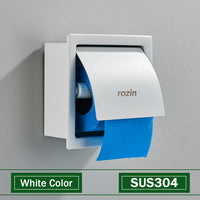 Porte-Papier Toilette Encastré Inox 304 avec Volet, 4 Finitions