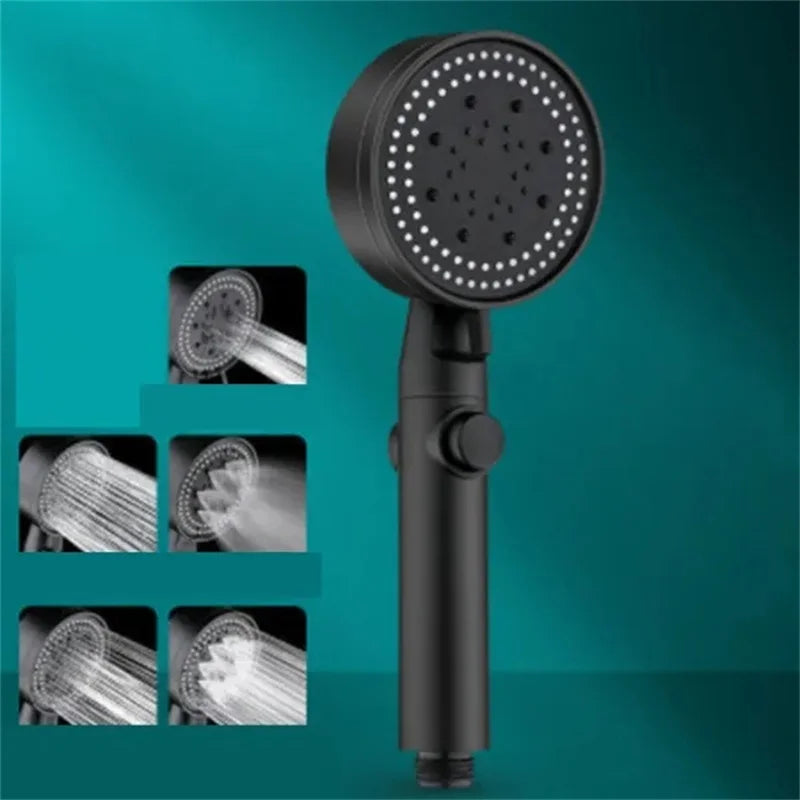 Pommeau de Douche avec Kit Complet Noir et Argenté