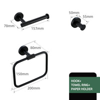 Accessoires Salle de Bain Noir Mat à la Pièce ou en Kit