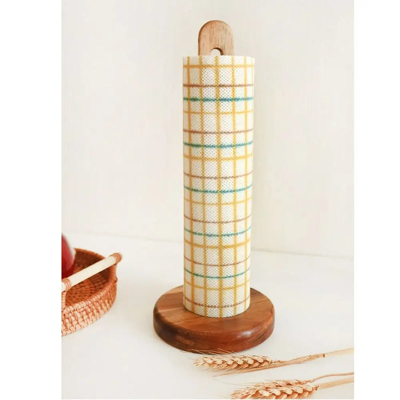Porte-Papier Toilette sur Pied en Bois Massif, Support Rouleau 13 x 31 cm