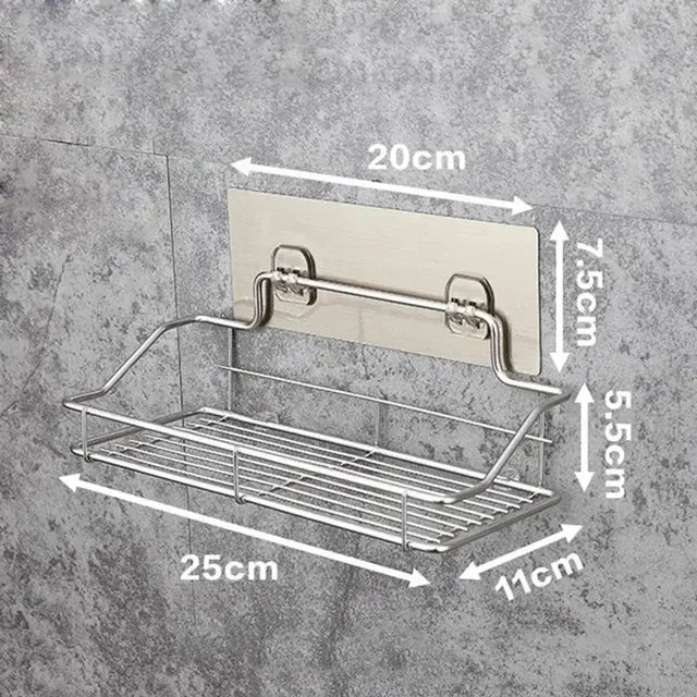 Étagère de Douche Inox Sans Perçage Autocollante 25, 30 ou 35 cm