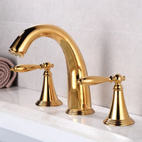 Mitigeur Lavabo 3 Trous Double Poignée en Laiton, 5 Finitions