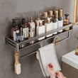 Étagère Murale Salle de Bain Aluminium Sans Perçage, 30 à 60 cm