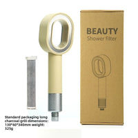Pommeau de Douche Filtrant à Tête Ovale Ajourée, Cartouche Charbon, 7 Coloris
