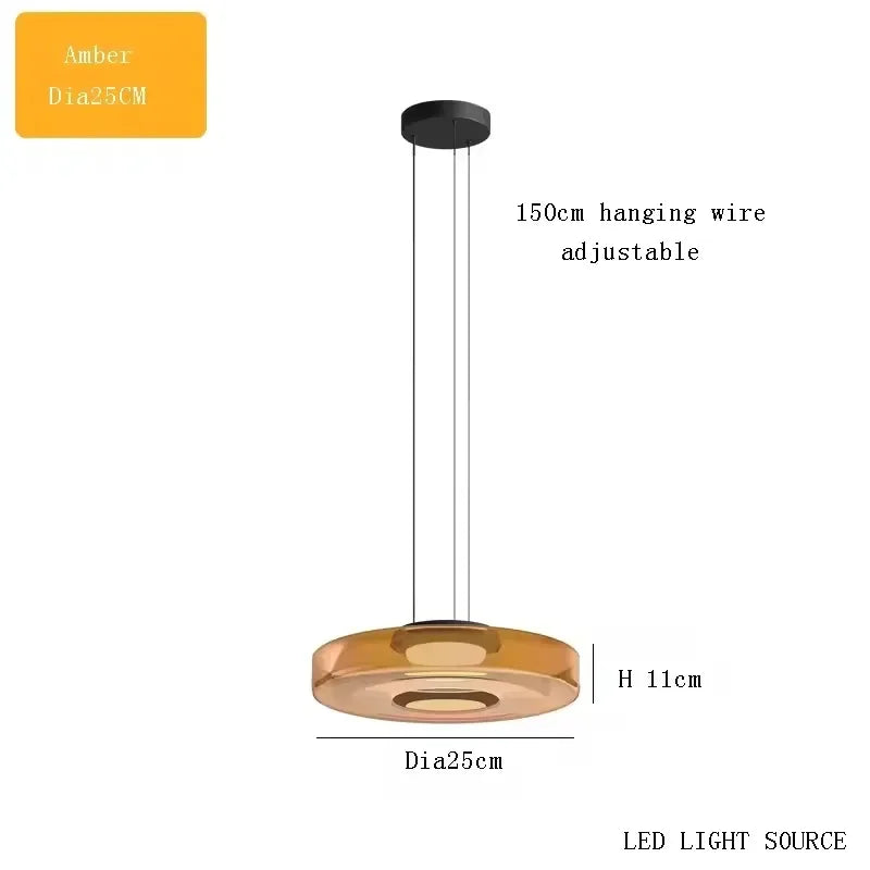 Suspension Cuisine Verre Étagé Vert, Ambre ou Gris, 1 à 3 Niveaux