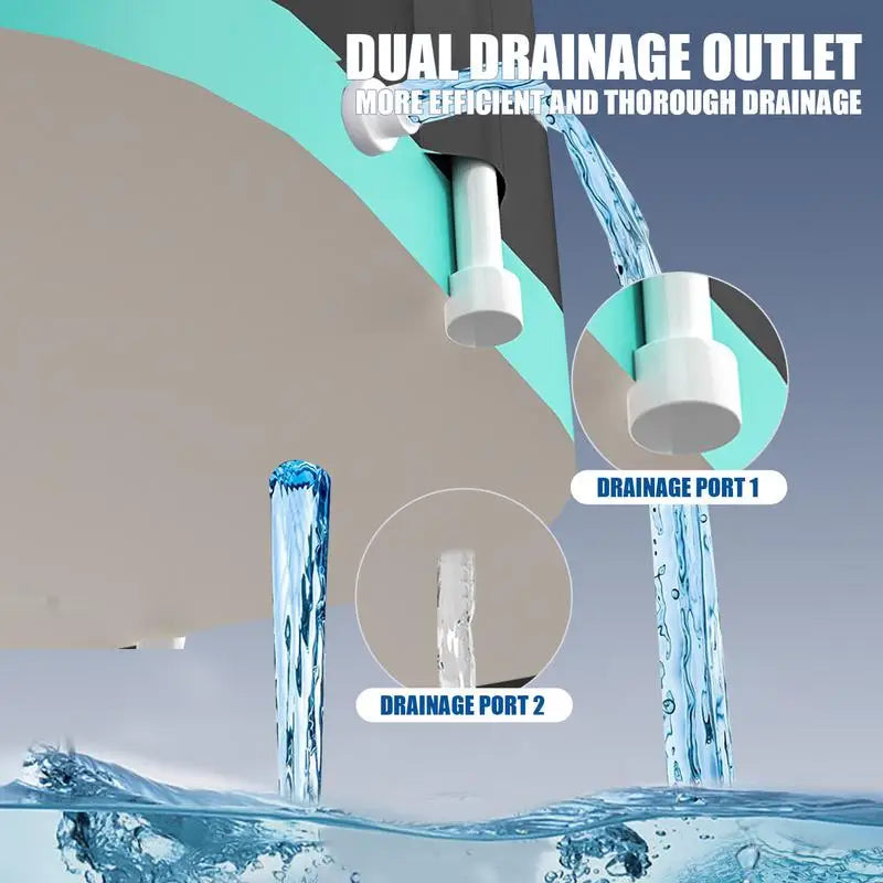 Baignoire Pliable Adulte 115 x 60 cm Noire, Double Vidange