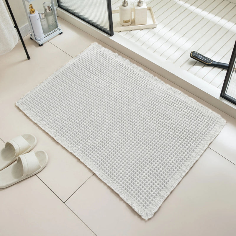 Tapis de Bain Antidérapant Absorbant à Franges