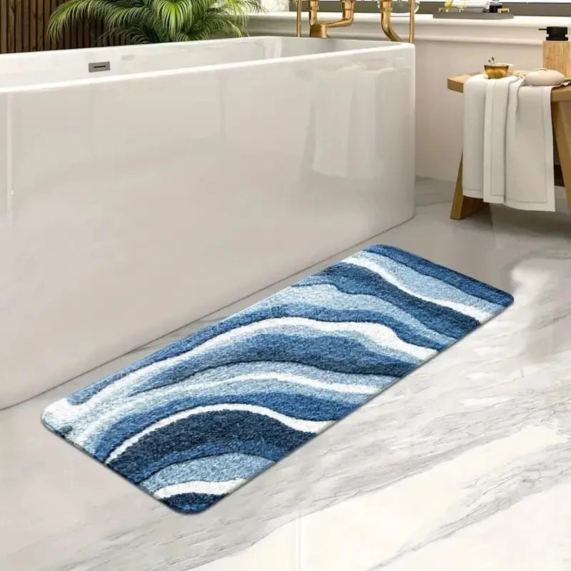 Tapis de Bain Vagues Océan Microfibre Antidérapant