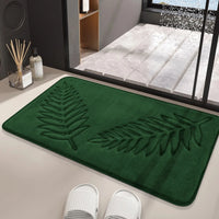 Tapis de Bain Mémoire de Forme à Feuilles en Relief, Antidérapant, 2 Tailles