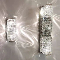 Applique Murale LED Cristal Doré ou Argent, 3 Teintes, 26 ou 46 cm