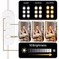 Éclairage Sous Meuble Cuisine et Miroir, Kit 60 LED USB, 3 Teintes