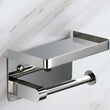Porte-Papier Toilette Mural Inox 304 Chromé avec Tablette