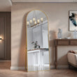 Miroir sur Pied XXL Noir ou Doré Verre Trempé