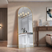 Miroir sur Pied XXL Noir ou Doré Verre Trempé