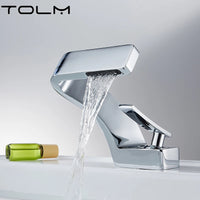 Mitigeur Lavabo Cascade Design Laiton Monotrou, 8 Finitions, Bonde en Option