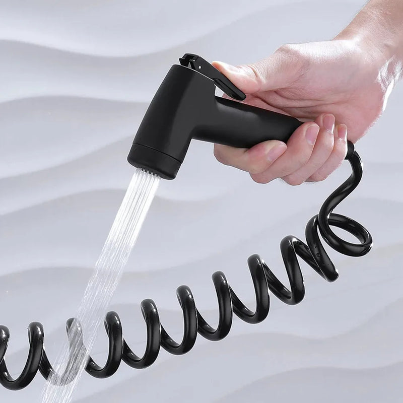 Douchette WC Noire avec Support et Flexible, Raccord G 1/2
