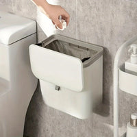 Poubelle Murale de Cuisine Blanche à Couvercle Rabattable, 7 ou 9 L