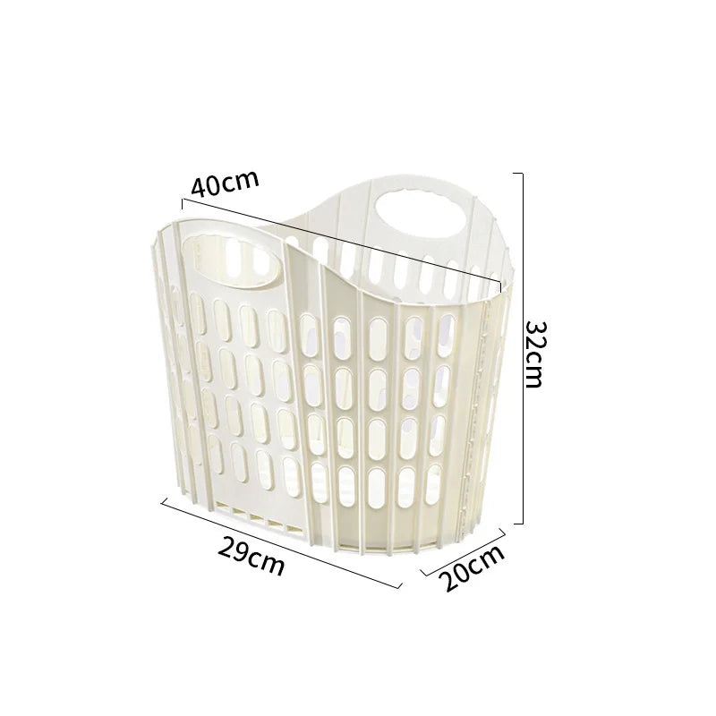 Panier à Linge Pliable Ajouré en Plastique, 3 Tailles, 4 Coloris
