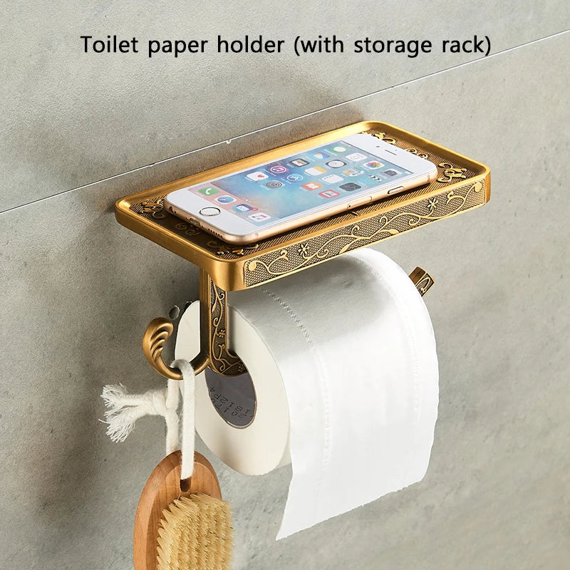 Ensemble d'Accessoires Salle de Bain Rétro Brossé