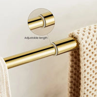 Accessoires Salle de Bain Doré Laiton et Cristal à la Pièce, 4 Articles